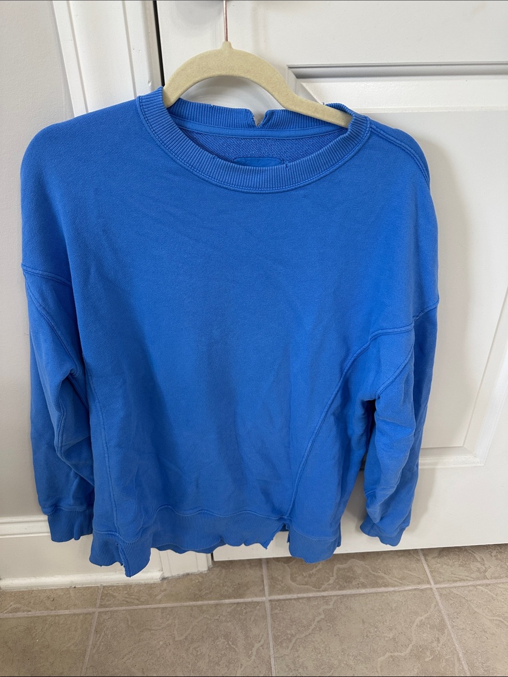 Aerie Oversized Crewneck Sweatshirt in Vibrant Blue